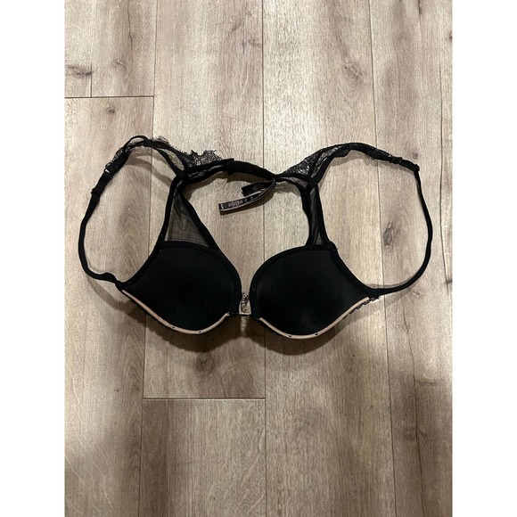 Victorias Secret Black and Pink 32A Lace Bra - Picture 5 of 7